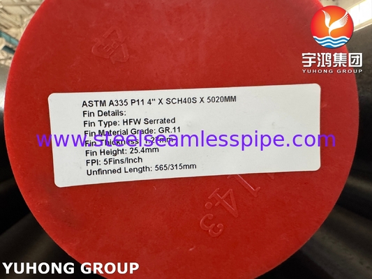 ASTM A335 P11 초열기 HSRG 시스템용 GR 11 핀과 함께 톱니 모양 핀 튜브