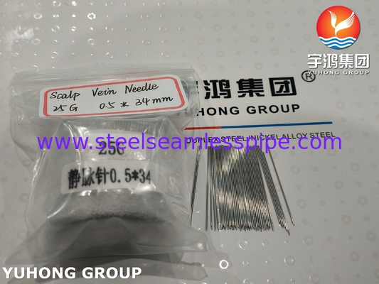 25G 스테인리스강 두피 정맥 주사 바늘 튜브 (ISO7864, SUS304)