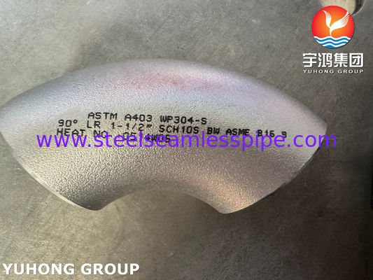 ASTM A403 WP304 스테인리스 스틸 90° 엘보 피팅 B16.9