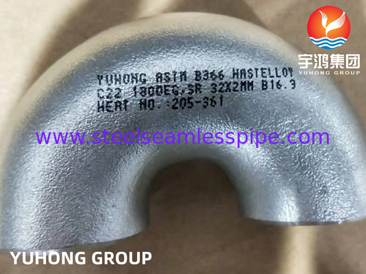 ASTM B366 C22 파이프 팔꿈치 공급자 부식 내성 니켈 합금 부착