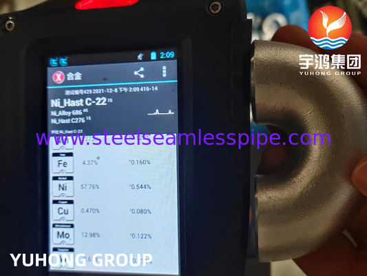 ASTM B366 C22 파이프 팔꿈치 공급자 부식 내성 니켈 합금 부착