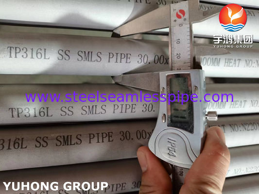 ASTM A312 TP316L 스테인리스 스틸 무선 파이프 에디 전류 수정 및 초음파 테스트 석유화학 응용