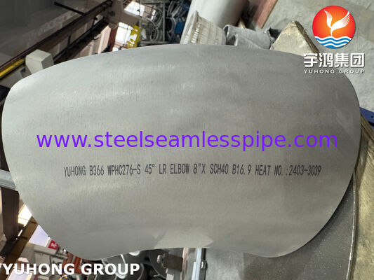 ASTM B366 WPHC276 90도 팔꿈치 하스텔로이 C276 UNS N10276 파이프 피팅