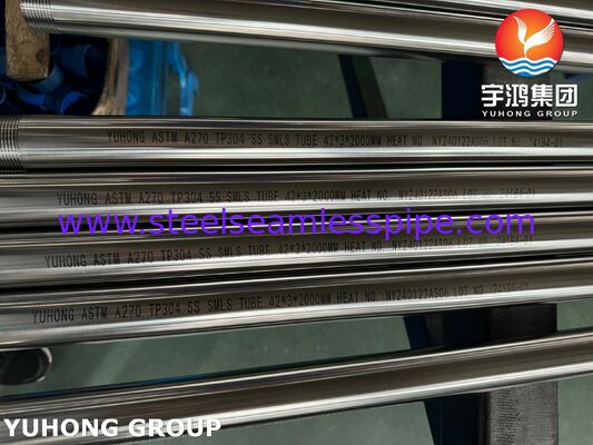 ASTM A270 TP304 3A 스테인리스 스틸 위생관 음료 공장, NPT 스레드 끝