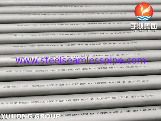 ASTM A312 TP321H 스테인리스강 이음매 없는 강관, 산세 및 어닐링