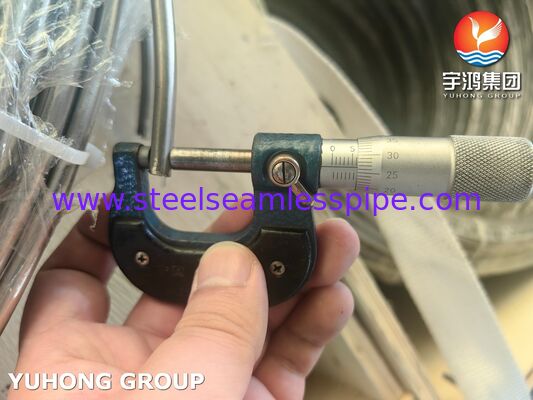 ASTM A269 밝게 굽힌 스테인리스 스틸 316L 라디에이터 코일용 꿰매지 않는 코일 튜브