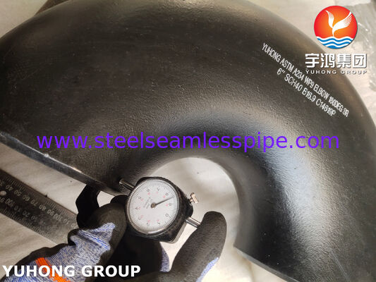 ASTM A234 WPB 고강성 탄소강 90° 팔꿈치 엉덩이 웰드 팔꿈치 긴 반지름 (1.5D)