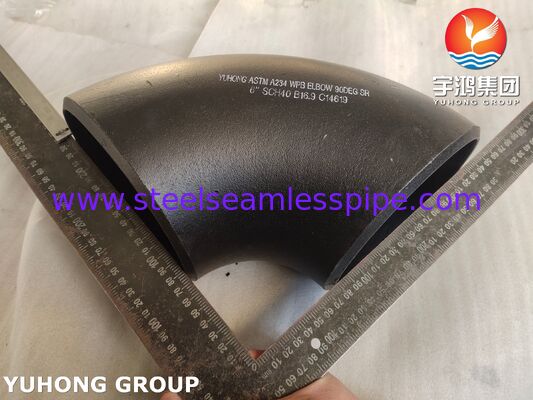 ASTM A234 WPB 고강성 탄소강 90° 팔꿈치 엉덩이 웰드 팔꿈치 긴 반지름 (1.5D)