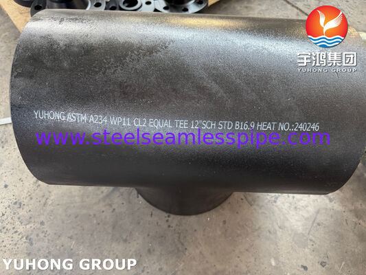 ASTM A234 WP11 CL2 합금강 동등 티 CrMo 합금강 맞대기 용접 파이프 피팅 B16.9