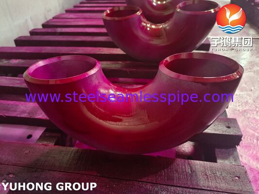 ASTM A234 WP22 CL1 / CL3 합금강 부트웰드 부착 180도 팔꿈치 검은색 페인트