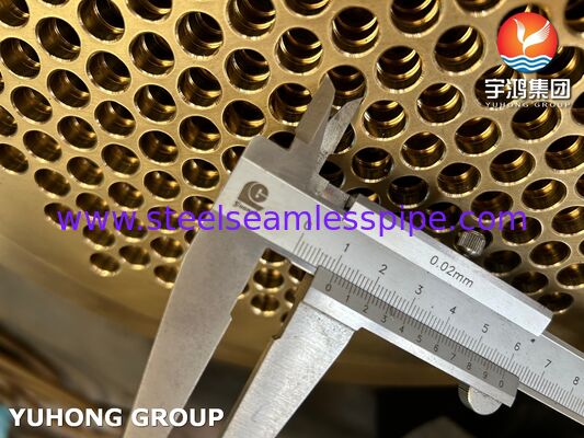 ASTM B171 C46400 해상수 및 해상 냉각기용 해군 구리 파이프 엽 - 정밀 가공 구리 합금 열 교환기 부품