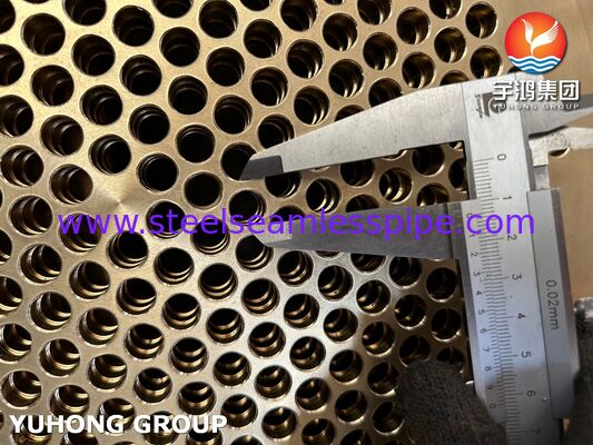 ASTM B171 C46400 해상수 및 해상 냉각기용 해군 구리 파이프 엽 - 정밀 가공 구리 합금 열 교환기 부품