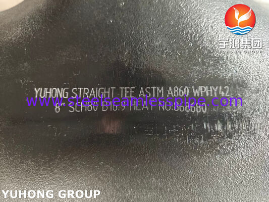 ASTM A860 WPHY 42 탄소 강철 직선 티 ASME B16.9 강철 부트웰드 파이프 피팅