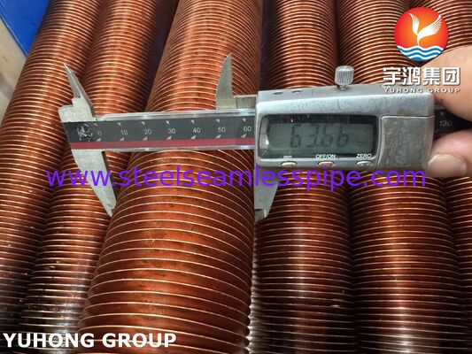 ASTM A106 Gr.B 공기 냉각기용 CU-T2 구리 핀이 포함된 핀 튜브 내장