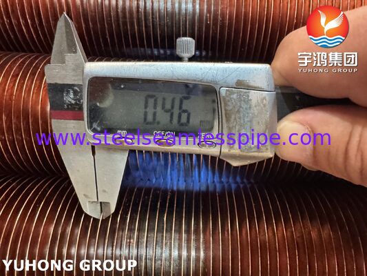 ASTM A106 Gr.B 공기 냉각기용 CU-T2 구리 핀이 포함된 핀 튜브 내장