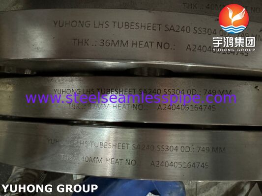 TEMA 표준을 준수하는 열교환기 코어용 정밀 CNC 드릴 구멍이 있는 ASME SA240 304 스테인레스 스틸 튜브 시트