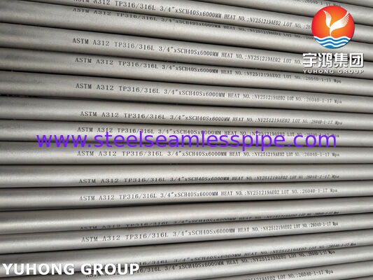 ASTM A312 TP316L / UNS S31603 / EN 1.4404 산업용 스테인리스 스틸 무선 파이프