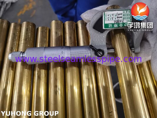 구리 합금 꿰매지 않는 튜브 ASTM B111 C44300 C70600 C71500 C68700 C71640 공기 냉각기 라디에이터 콘덴서 응용