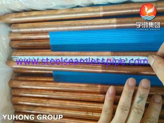 ASTM B111 C12200 열 교환기 콘덴서용 포스퍼스 디옥시디스 된 구리 매듭 없는 튜브
