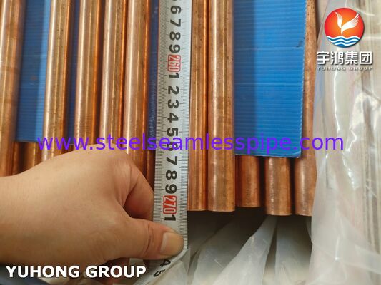 ASTM B111 C12200 열 교환기 콘덴서용 포스퍼스 디옥시디스 된 구리 매듭 없는 튜브