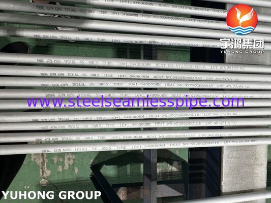 ASTM A269 TP316L 열 교환기용 무선 스테인레스 스틸 튜브, 비닐화 및 연금화