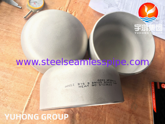A403 WP304 / WP304L 스테인리스강 캡, 맞대기 용접 이음쇠 B16.9, 압력 용기 제작용