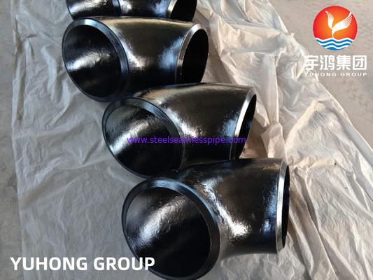 ASTM A234 WPB 탄소 강철 팔꿈치, 긴 반지름 (LR), 부트 웰드 파이프 무선 부착 B16.9