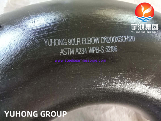 ASTM A234 WPB 탄소 강철 팔꿈치, 긴 반지름 (LR), 부트 웰드 파이프 무선 부착 B16.9