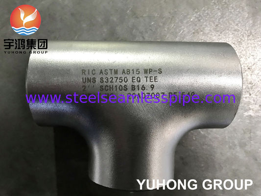 ASTM A815 S32750 슈퍼 듀플렉스 스테인리스 스틸 이퀄 티 염수 서비스 기능 버트 용접 피팅