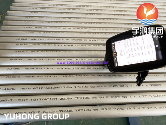 ASTM A312 ASME SA312 TP310S S31008 스테인레스 강 이음매 없는 관