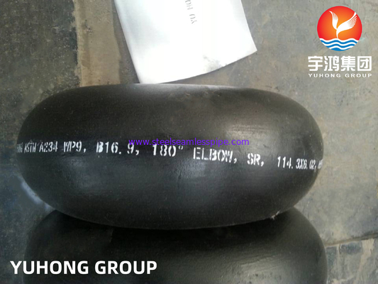 ASTM A234 WP9 180도 회전 팔꿈치 합금 강철 부트웰드 부착