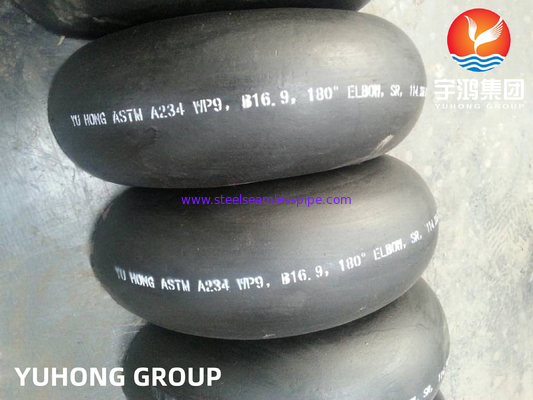 ASTM A234 WP9 180도 회전 팔꿈치 합금 강철 부트웰드 부착