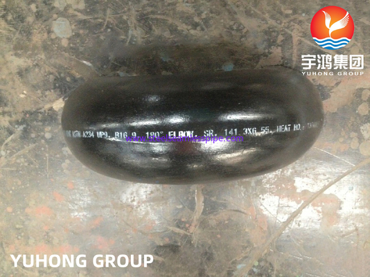 ASTM A234 WP9 180도 회전 팔꿈치 합금 강철 부트웰드 부착