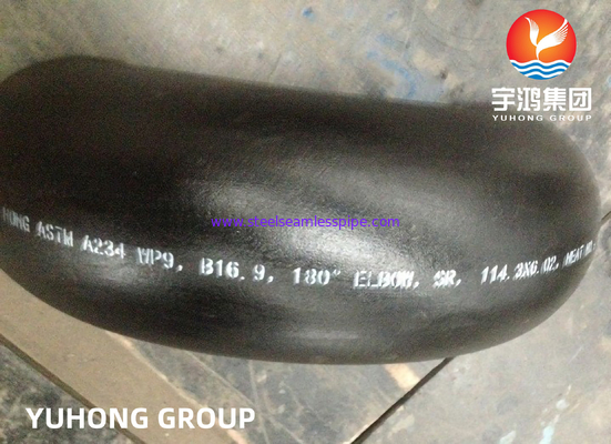 ASTM A234 WP9 180도 회전 팔꿈치 합금 강철 부트웰드 부착