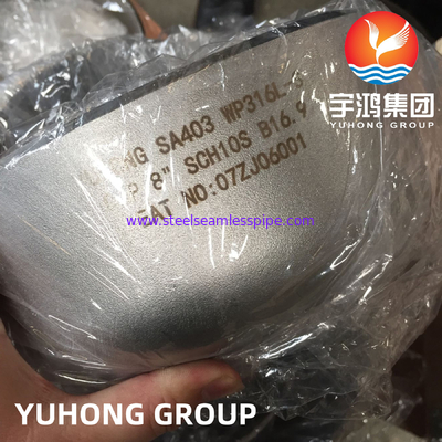 ASTM A403 WP316L 1.4404 끝 캡 스테인리스 스틸 부트 웰드 피팅