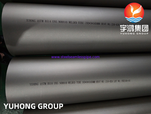 ASTM B514 인콜로이 800 / 인콜로이 800H UNS N08800 / UNS N08810 용접 파이프