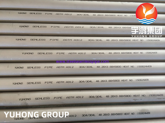 ASTM A312 TP304, TP304L 화학산업용 스테인리스 스틸 무선 파이프