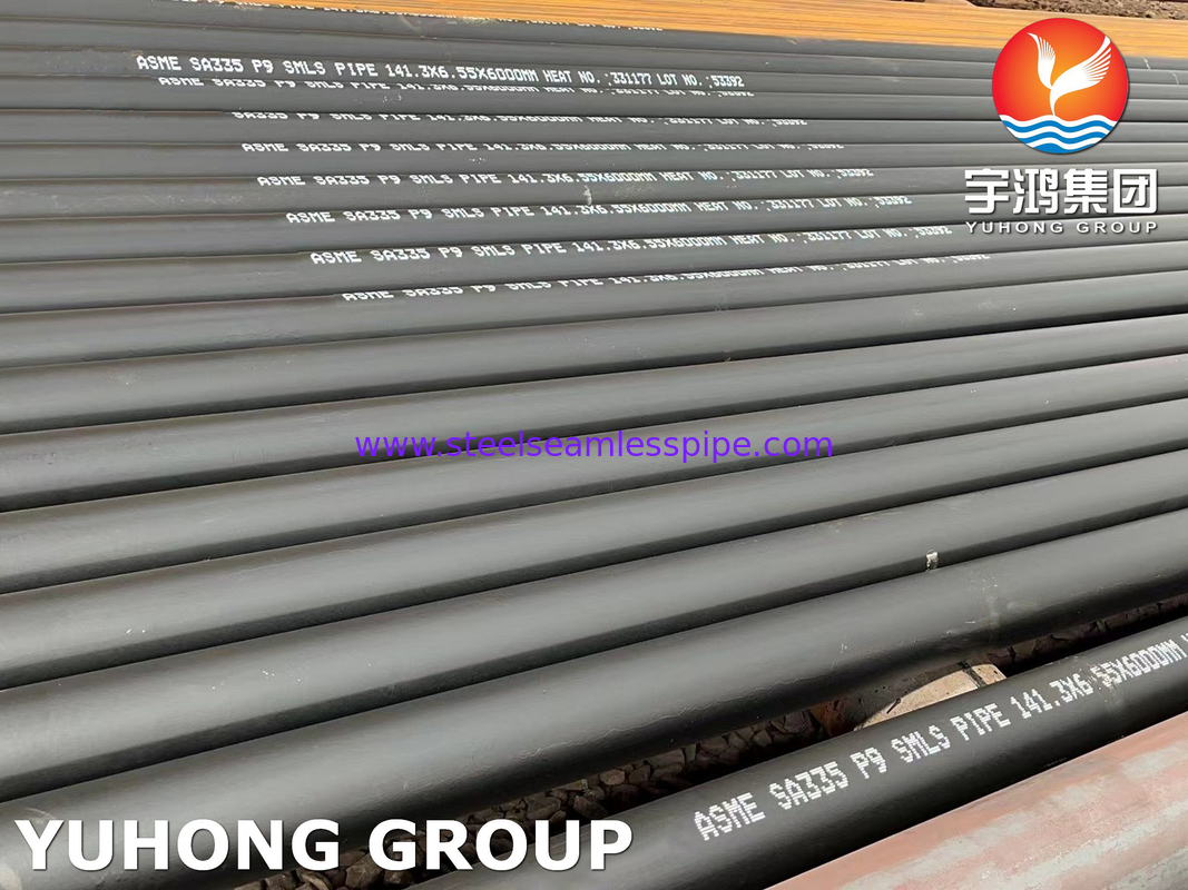 ASTM A335 P9 열 교환기용 고온 합금 강철 파이프 검은색