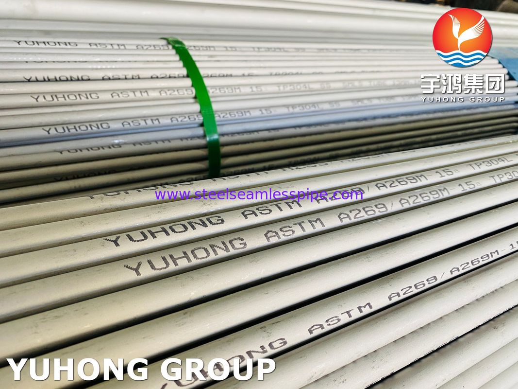 열교환기용 PMI 테스트 포함 ASTM A269 TP304L 스테인리스강 심리스 튜브 산세 및 풀림 처리