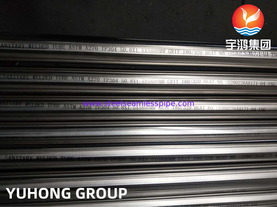 ASTM A270 TP304 위생 스테인리스강 이음매 없는 파이프 (광택 표면, 내식성)