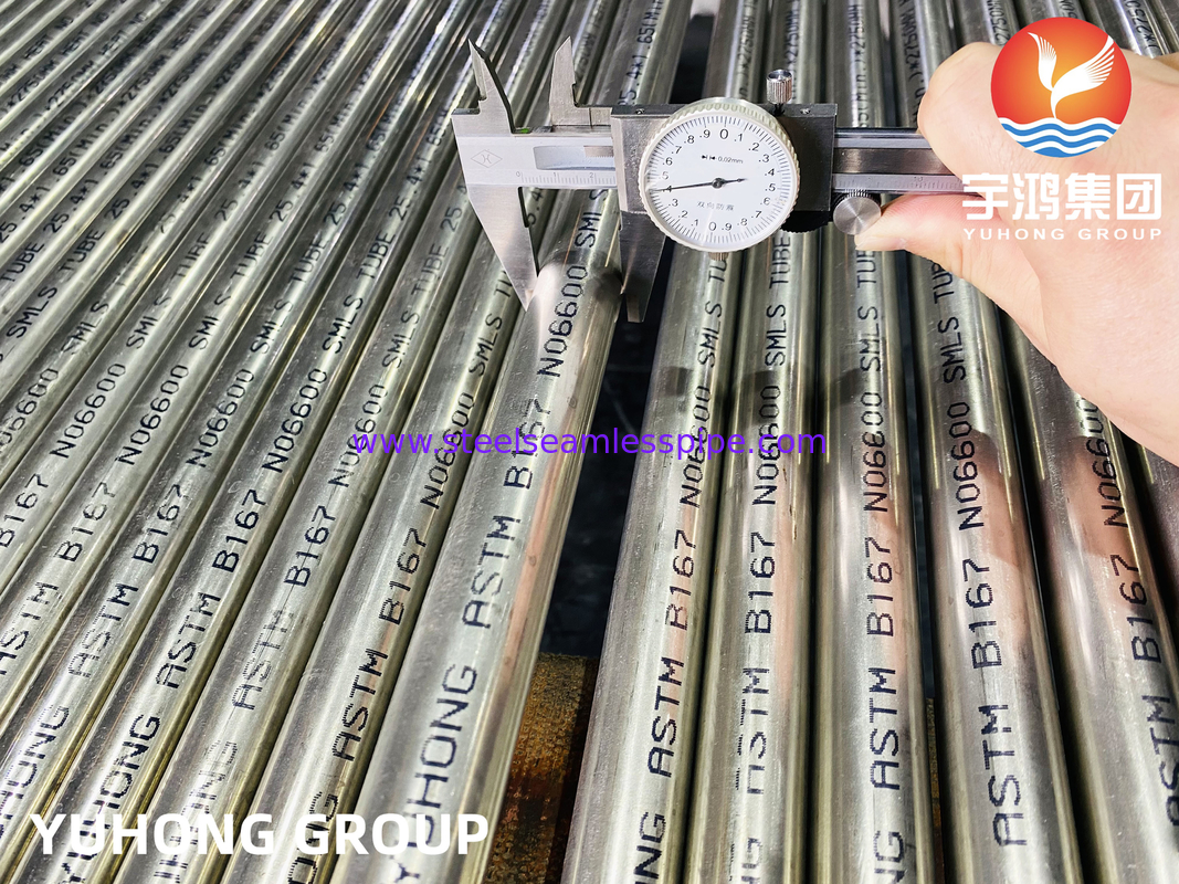 원자력 원자로 사용 된 튜브 ASTM B167 인코넬 600 / UNS N06600 매듭 없는 유형