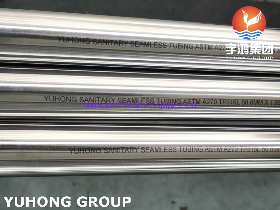 ASTM A270 TP316L 스테인레스 강은 위생적 이음매 없는 관을 닦았습니다