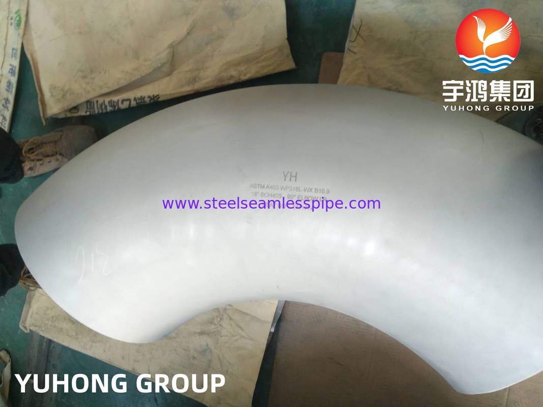 부트 웰드 파이프 피팅 ASTM A403 WP316L-WX 90Deg LR 스테인리스 스틸 팔꿈치 B16.9
