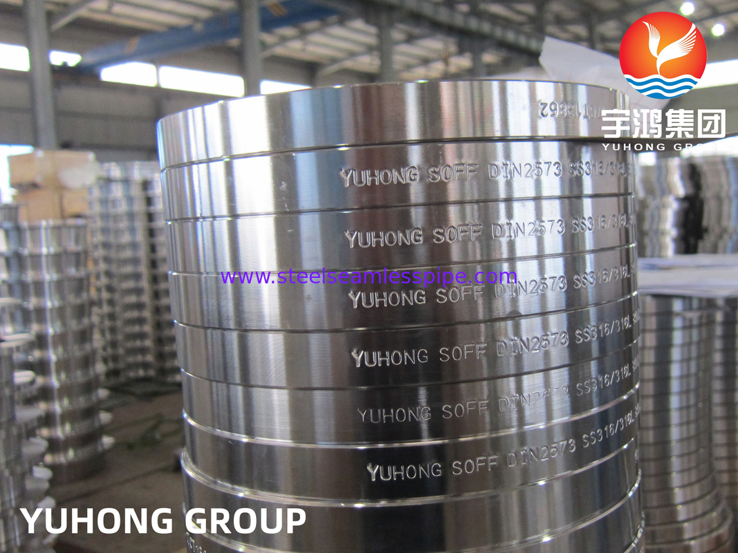 DIN2573, ASTM A182 F316 F316L, 발조 스테인레스 스틸 슬라이드 온 플랜지, 평면 B16.5