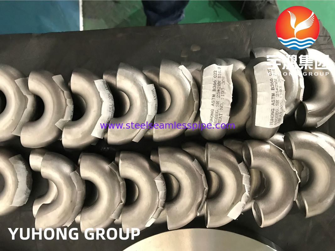 짧은 반지름 ASTM B366 하스텔로이 C22 2.4602 180도 반환 B16.9