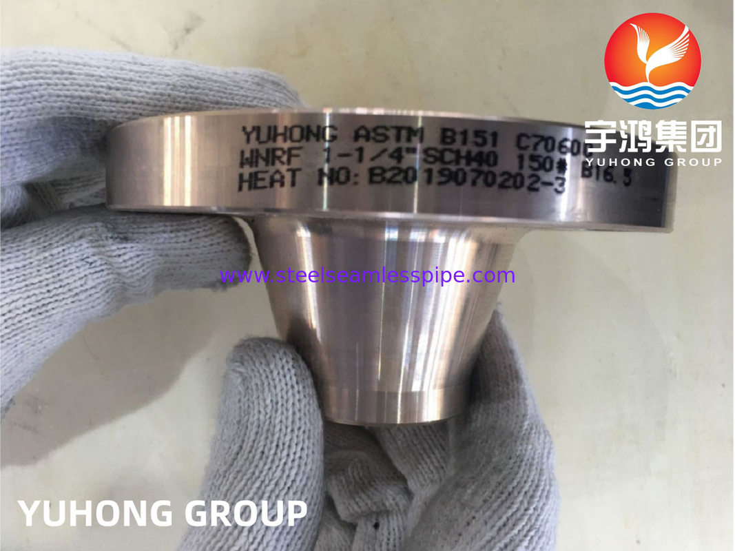 ASTM B151 C70600 1-1/4&quot; SCH40 #150 WN 구리 니켈 플랜지 ASME B16.5