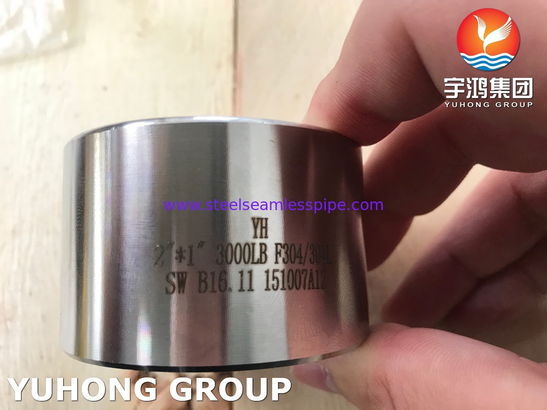 ASTM A182 F304, F304L 스테인리스 스틸 소켓 웰드 풀 커플링, 반 커플링 B16.11