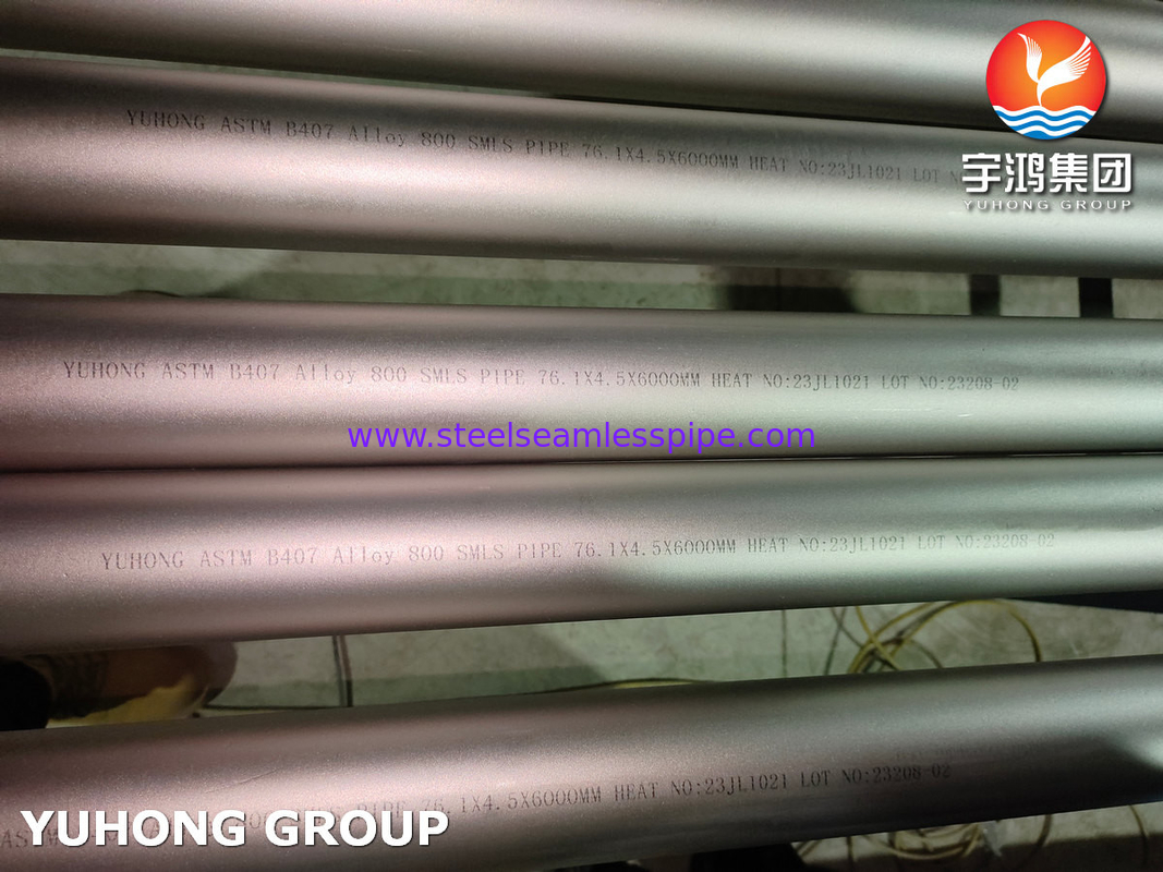 ASTM B407 Incoloy 800 이음매 없는 파이프 OD 10-300mm 에틸렌 크래킹용 용액 어닐링