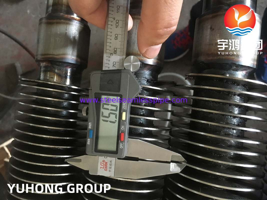 HFW 핀드 튜브: ASTM A213 베이스 튜브 + AISI 410 ((11Cr) HFW 핀드 H2S 연소 가스 전열기