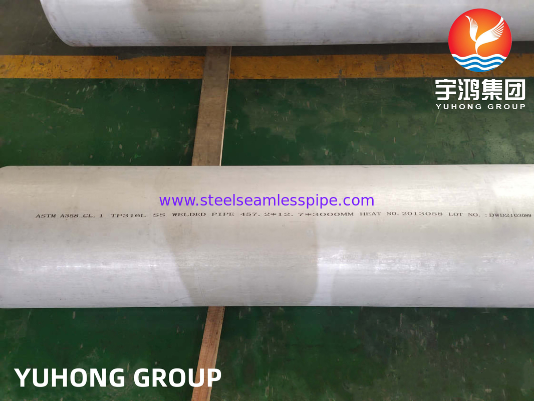ASTM A358 Gr.1 TP316L 물 처리 시설용 스테인리스 스틸 용접 파이프